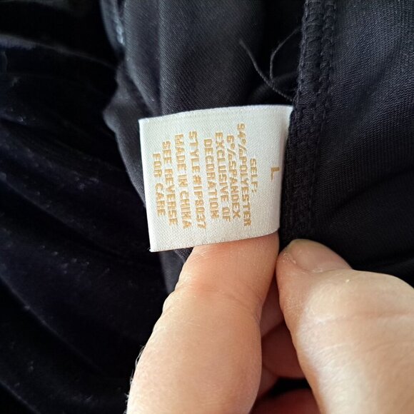 Flying Tomato Velvet Wide Leg Sleeveless Romper Feathers Black Size Large Fairy - Picture 9 of 9